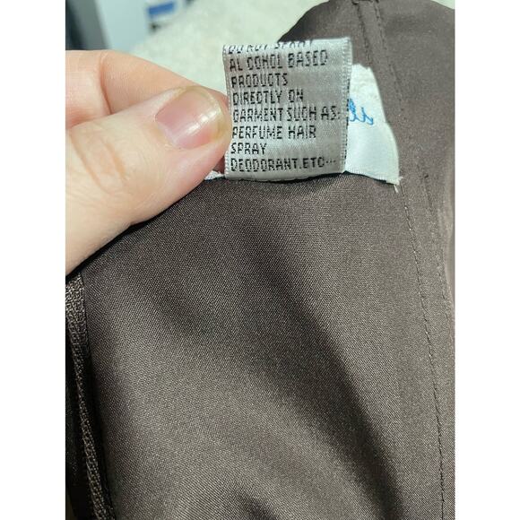 Pretty Maids Strapless Cocktail Dress Womens 10 Pleated Silky Mini Dress Brown - Picture 9 of 11